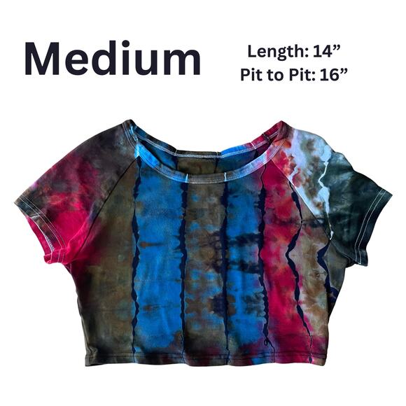 Ice Dyed Yoga Set - Top and Shorts - Bold Vibrant Unique - (Women's Medium) - Picture 6 of 10